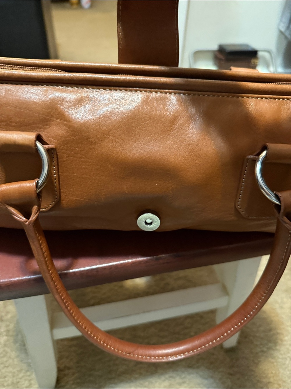 Fossil vintage Leather Barrel Satchel Bag - Brown - Picture 4 of 9